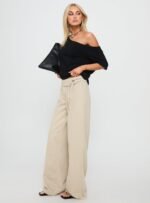 Boxie Mid Rise Wide Leg Jeans Washed Green - Image 4