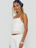 Sakai Broderie Detail Top White - Image 4