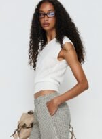 Cloud Tempo Boat Neck Cinched Knit Top White - Image 4