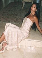 Salvin Strapless Maxi Dress Champagne - Image 10