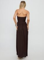 So Far So Good Maxi Dress Chocolate - Image 4