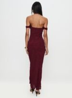 Azura Off The Shoulder Maxi Dress Burgundy - Image 6