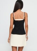 Mariselle Layered Corset Mini Dress Black / Cream - Image 5