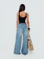 Naylor Mid Rise Wide Leg Jeans Light Blue Wash - Image 5