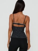 Renaissance Corset Top Navy Pinstripe - Image 5