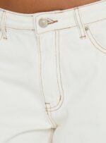Naylor Mid Rise Wide Leg Jeans Cream - Image 6