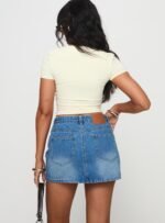 Paulette Denim Mini Skirt Light Wash - Image 5