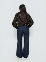Paltrow Mid Rise Wide Leg Cargo Jeans Dark Blue Wash - Image 5