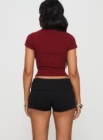 Baseline Low Rise Rib Shorts Black - Image 5