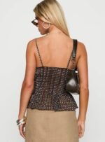 Zami Pleat Top Brown Polka Dot - Image 5