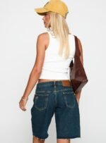 Cult Classic Longline Denim Shorts Vintage Wash - Image 5