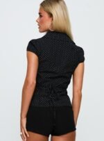 Arianwyn Short Sleeve Shirt Black Polka - Image 5