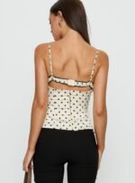 Renaissance Corset Lace Top White Polka Dot - Image 5