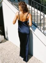 Aphrodyte Lace Maxi Dress Navy - Image 5
