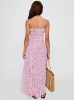 Loralei Shirred Maxi Dress Red Stripe - Image 5