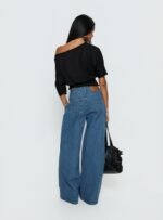 Naylor Mid Rise Wide Leg Jeans Mid Blue Wash - Image 5