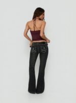 Clynee Ultra Low Rise Bootleg Jeans Vintage Black - Image 5