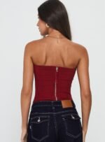 Oscuro Longline Mesh Corset Top Berry - Image 5