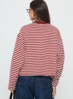 Bloom Long Sleeve Top Wine Stripe - Image 5