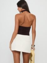 Off Kilter Split Mini Skirt White - Image 5