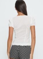 Caryann Frill Blouse Top White - Image 5