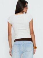 Baseline Cross Over Cap Sleeve Top Grey Marle - Image 5