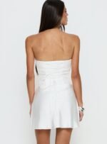 Jenevieve Strapless Drape Mini Dress White - Image 5