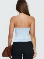 Jazzy Strapless Corset Top Blue / Lemon Polka - Image 5