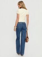 Goldie High Rise Wide Leg Jeans Mid Blue Wash - Image 4
