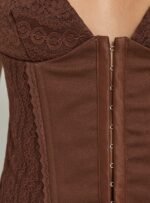 Francee Lace Corset Top Chocolate - Image 5