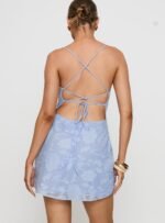 Celena Mini Dress Light Blue Burnout - Image 5