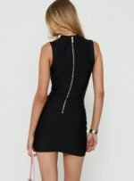 Kimanah Keyhole Bandage Mini Dress Black - Image 5