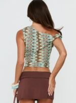 Beaming Brighter Off Shoulder Cinched Draped Top Blue - Image 5