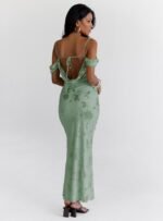 Green Gables Burnout Maxi Dress Sage - Image 4