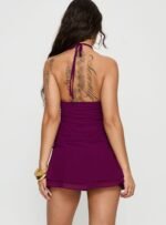 Kylianne Arrowneck Playsuit Plum - Image 4