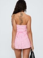 Yumiko Strapless Playsuit Pink - Image 4