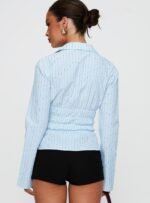 Liesel Shirred Long Sleeve Top Stripe - Image 5