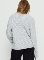 Settle Down Long Sleeve Top Grey / White Stripe - Image 6