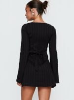 Alfalfa Long Sleeve Mini Dress Black - Image 4