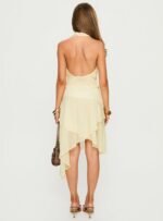 Evaleine Asymmetrical Chiffon Midi Skirt Baby Yellow - Image 5