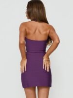 Izabette Halter Bandage Mini Dress Fresh Purple - Image 5