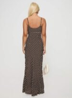 Jorjana Maxi Dress Brown / White Polka Dot - Image 5
