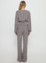 Baleigh Cable Knit Foldover Trousers Grey - Image 5
