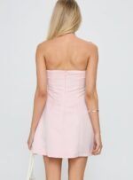 Genevie Strapless Bow Bust Mini Dress Light Pink - Image 5
