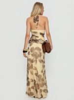 Roselin Mesh Maxi Skirt Brown Floral - Image 5