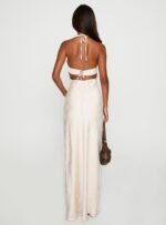 Limosina Halter Maxi Dress Champagne - Image 4