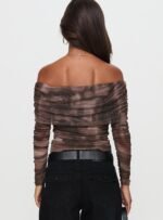 Good Taste Off Shoulder Long Sleeve Top Multi - Image 4