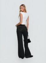 Slow Ride Mid Rise Bootleg Belted Jeans Grunge Wash - Image 5