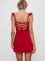 Landon Mini Dress Red - Image 5