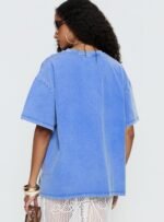 Watercolour Daydream Oversized Graphic Tee Washed Blue - Image 5